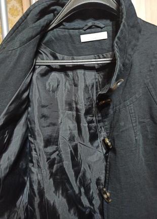 Коттоновое весеннее пальто с крупными пуговицами и поясом р. 165 фото