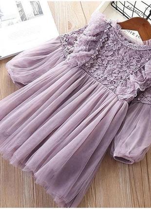 Сукня "гіпюр" лілова, 98 та 110 розміри1 фото
