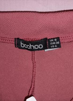 Брюки бренд демисезонные, оранжевого цвета на резинке " boohoo" палаццо, кэжуалы, полиэстер, трикотаж5 фото