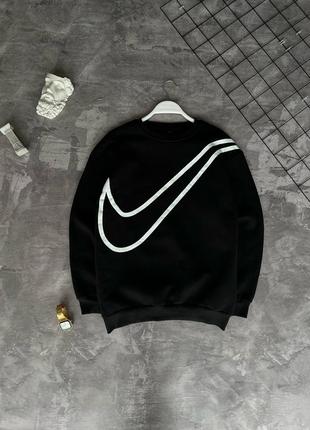 Мужской теплый свитшот nike черный на флисе s