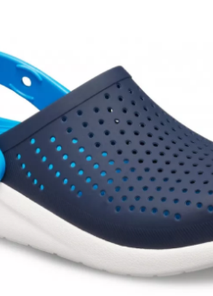 Кроксы детские Jibbitz crocs kids literide clog navy /white2 фото