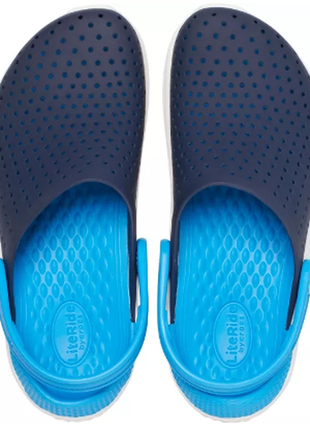 Кроксы детские Jibbitz crocs kids literide clog navy /white3 фото