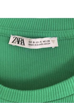 Мини платье zara s рубчик с пышными рукавами8 фото