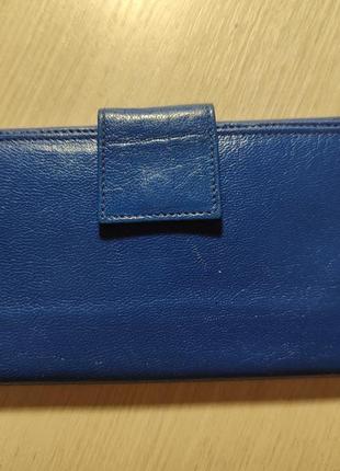 Гарний шкіряний гаманець, ультрамаринового кольору