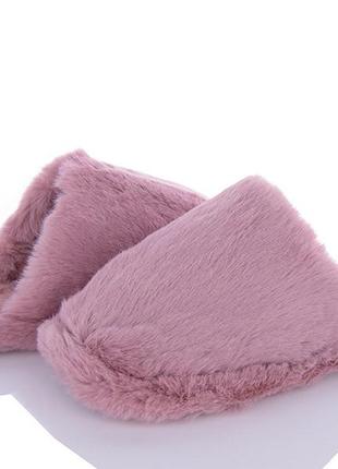 Тапочки жіночі домашні теплі закриті хутряні рожевий