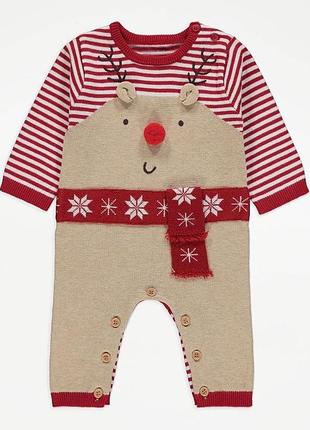 Новорічний вʼязаний чоловічок ромпер для хлопчика george