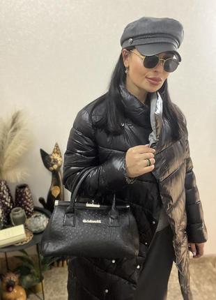 Классическая женская сумка ридикюль под страуса9 фото