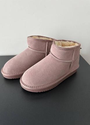 Женские угги розовые ugg ultra mini pink suede4 фото