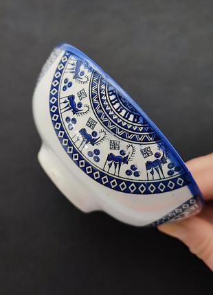 Вінтажна глибока керамічна тарілка миска ручної роботи, марокко5 фото
