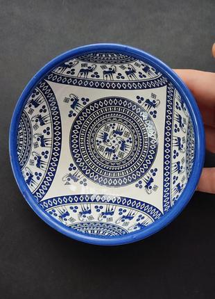 Вінтажна глибока керамічна тарілка миска ручної роботи, марокко6 фото