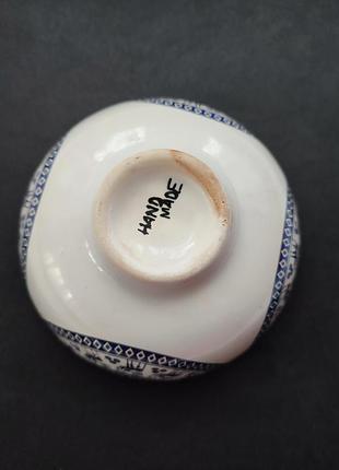 Вінтажна глибока керамічна тарілка миска ручної роботи, марокко8 фото