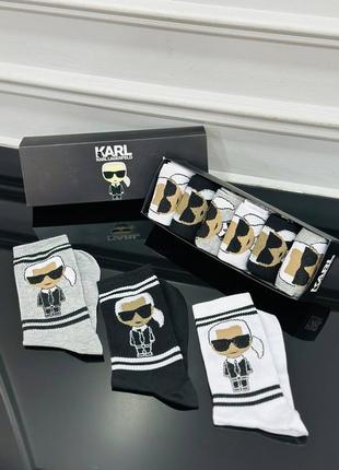 Набор белый черный серых  носков мужских karl lagerfeld набор с 6 пар карл лагерфельд