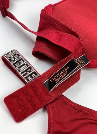 Женское нижнее белья victoria's secret темно-красный, комплект белье виктория сикрет rhinestone со стразами7 фото