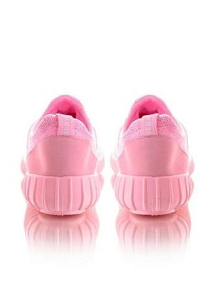 Рожеві кросівки з текстилю сітка літні без шнурівки мокасини4 фото