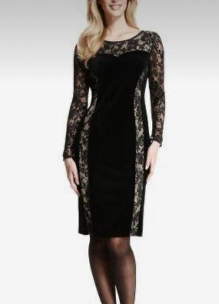 Плаття з велюровими бархат силуетними вставками