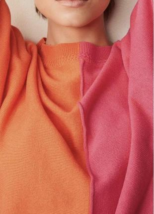 Полувер кофта двухцветная оранжевый розовый m10 фото