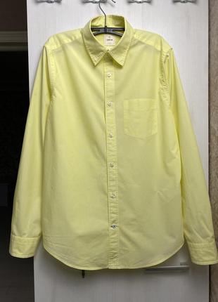 Мужская рубашка желтого цвета, фирменная рубашка
