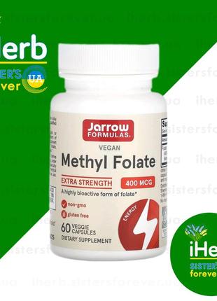 Метилфолат фолиевая кислота jarrow formulas (methyl folate) 400 мкг 60, iherb