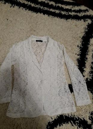 Гипюровый пиджак блузка блуза кружевный3 фото