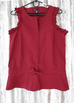 Летняя блуза кофточка бордового цвета размер 44
