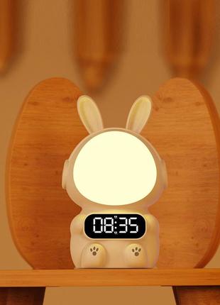 Ночник часы будильник с таймером кролик rabbit clock для детей на аккумуляторе5 фото