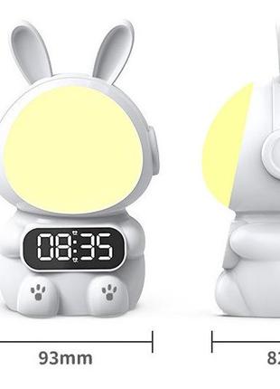 Ночник часы будильник с таймером кролик rabbit clock для детей на аккумуляторе3 фото