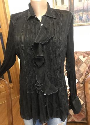 Черная шифоновая невесомая блуза ralph lauren оригинал т 6.2 фото