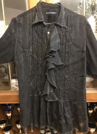 Черная шифоновая невесомая блуза ralph lauren оригинал т 6.9 фото
