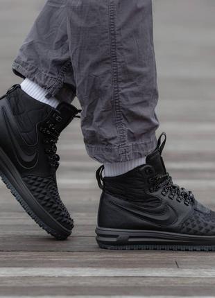 Зимние мужские кроссовки nike lunarforce duckboot black (термо) 40-41-42-43-44-455 фото