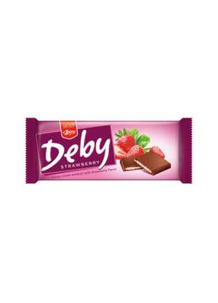 Шоколад молочний із полуничною начинкою deby strawberry, 100 г польща