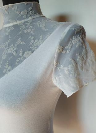Блузка с коротким рукавом и гипюром для девушки  violana размер с - виолана bella5 фото