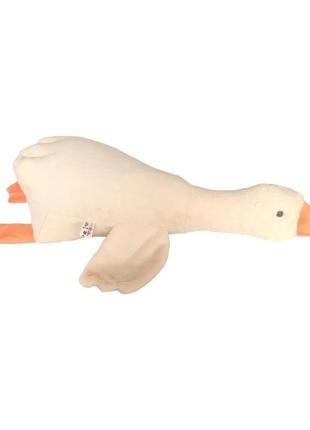 Подушка-плюшевий друг "гусь дрон" 95 см шампань, гусака іграшка, іграшка подушка