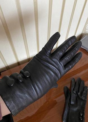 Розмір 7 брендові шкіряні рукавички + шовк