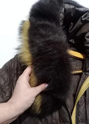 Пуховик hailuozi пуховая куртка щу натуральным мехом5 фото
