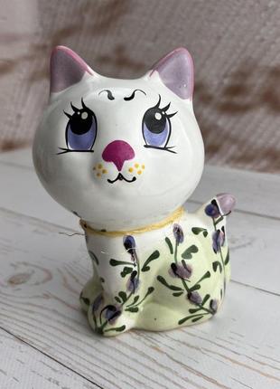 Кішка скарбничка ручної роботи львівська кераміка 04-14