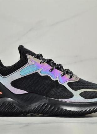 Кроссовки женские, мужские adidas alphabounce, черные (адидас, адидасы, кросівки, обувь)