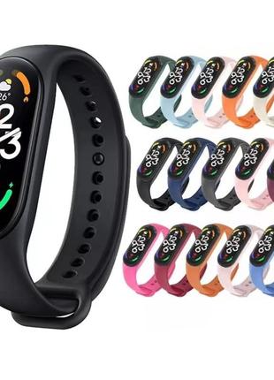 Силиконовый ремешок для браслета xiaomi mi band 7 разные цвета3 фото