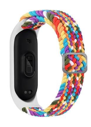 Ремешок нейлоновый mrk для фитнес браслета xiaomi mi band 3 4 5 6 7 melange разноцветный (mrk2258)1 фото