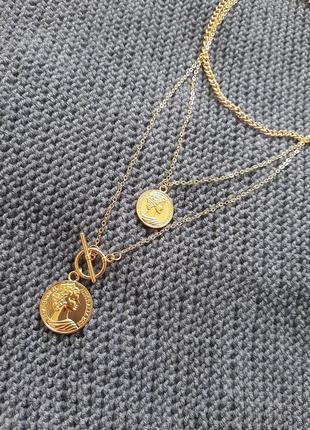 Цепь, цепочка с т-образной застёжкой с медальонами