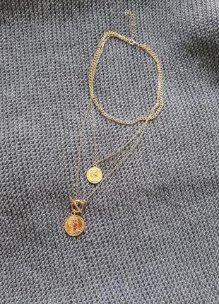 Цепь, цепочка с т-образной застёжкой с медальонами