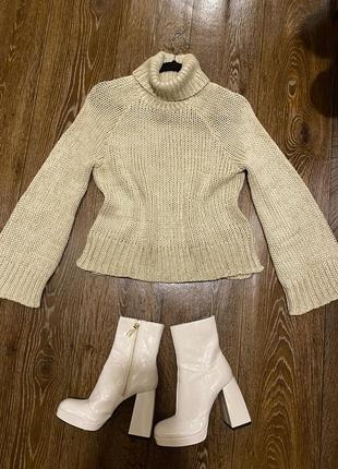 Мега стильный актуальный вязаный свитер кофта с широкими рукавами h&amp;m