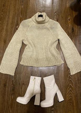 Мега стильный актуальный вязаный свитер кофта с широкими рукавами h&amp;m7 фото