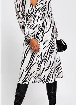 Сукня міді зебра