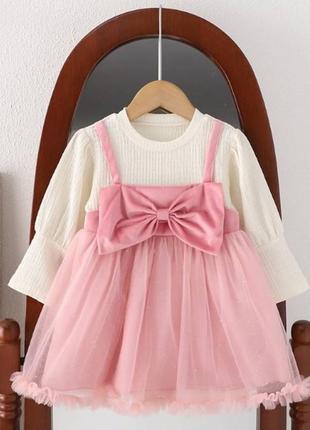 Сукня для дівчинки рожева 74 - 100 см
