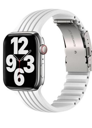 Ремінець силіконовий на apple watch 38 / 40 / 41 / 44 / 45 / 49. колір. чорний