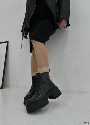 Ботинки зимние черные на платформе,5 фото