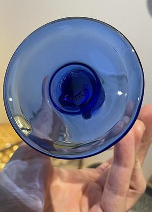 Келих бокал для шампанського вінтаж france  luminarc франція сине скло6 фото