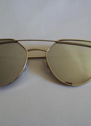 Сонцезахисні окуляри з металевою подвійний срібною рамою і дзеркальною лінзою7 фото