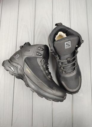 Кроссовки мужские осень - зима salomon gore-tex high winter black4 фото