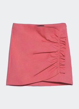 🌸 оригінальна рожева спідниця zara з рюшами, розмір xs ✨